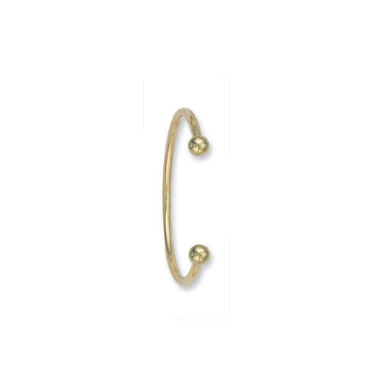 Torque Bangle Solid Gold Ladies 3.5mm Yellow Gold Cuff Bracelet