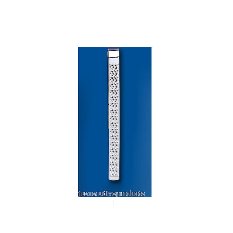 Solid Silver Tie Slide Clip Engine Turned 925 Hallmark