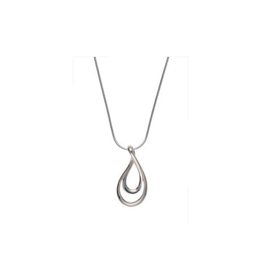 Solid Silver Pendant Wrap Design With Chain 925 Hallmarked