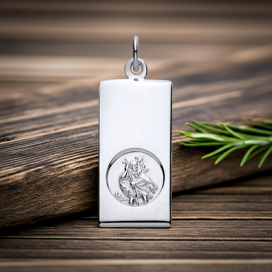 Polished St Christopher Ingot Pendant with detailed design, perfect for meaningful gifting