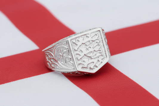 Gents Sterling Silver Three Lions England Ring 925 Hallmark
