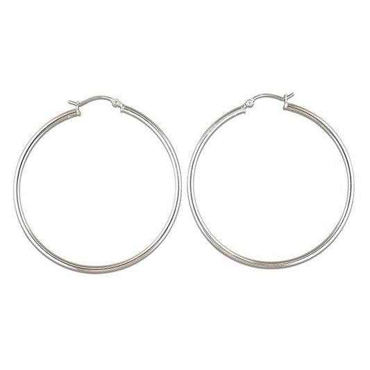J R Jewellery sterling silver large hoop earrings with sleek design for everyday wear