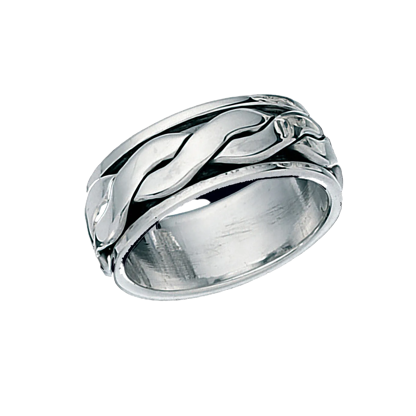 Sterling Silver Men's Celtic Ring Rotating Spinner Worry Band Ring