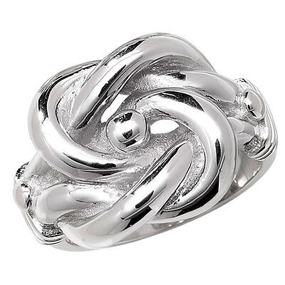 Sterling Silver Mens Plain Knot Ring with a stylish twisted design and polished finish