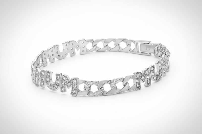 Sterling Silver MUM Bracelet Gemstone Ladies Hallmarked British Made