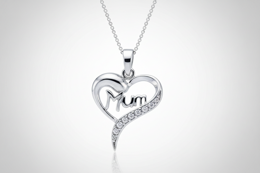 Sterling Silver Mum Pendant 925 Hallmark Gemstone Necklace 18" Brand New Boxed