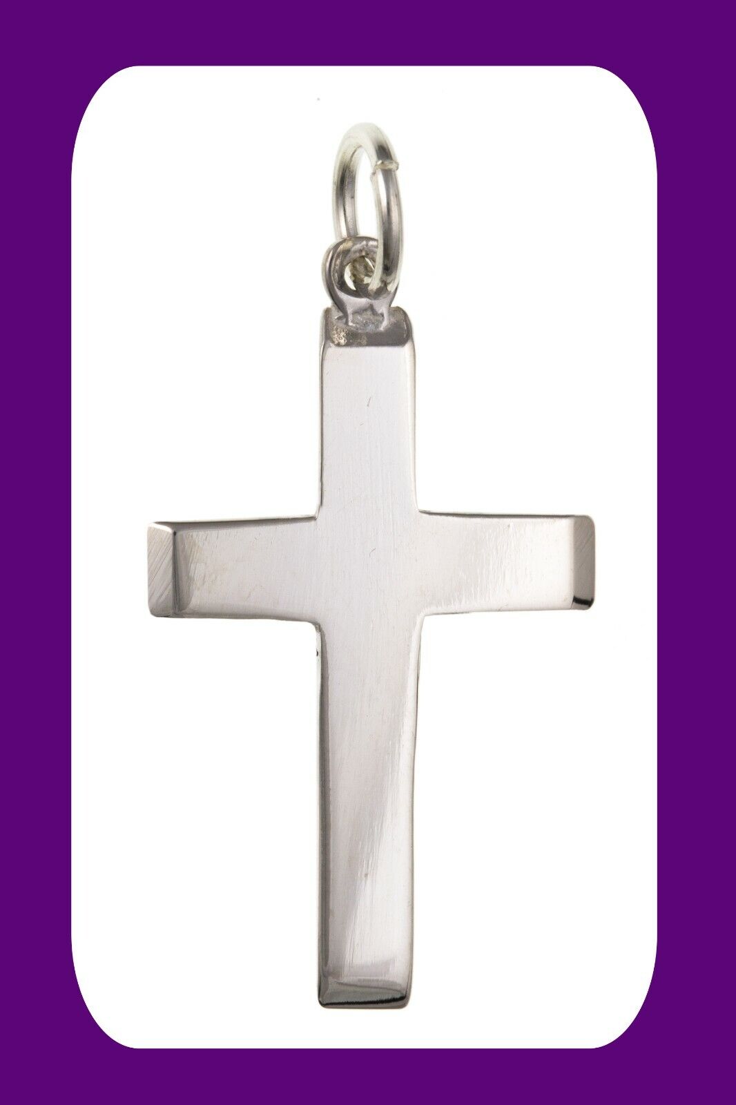 Sterling Silver Plain Cross Pendant with a sleek and polished finish for everyday wear