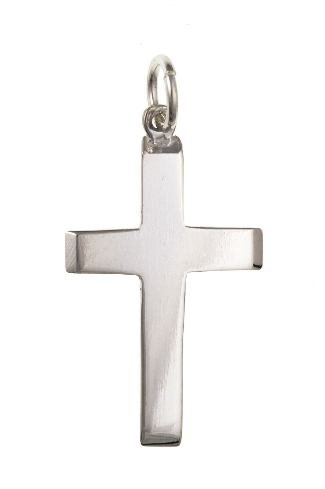 Sterling Silver Plain Cross Pendant with a sleek, minimalist design for everyday wear