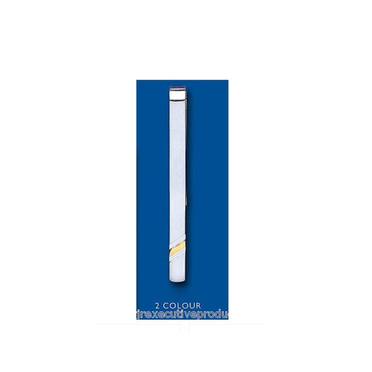 Tie Slide Solid Silver Yellow Gold Detail Men's Gents