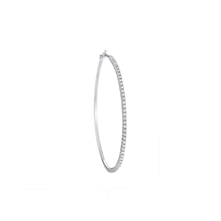 9ct White Gold 0.25ctw Diamond Bangle Made in London