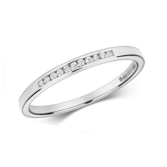 Real Diamond Eternity Ring Channel Set Solid 9ct White Gold