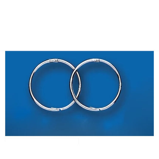 White Gold Sleeper Hoop Earrings Hoops 14mm Hinged
