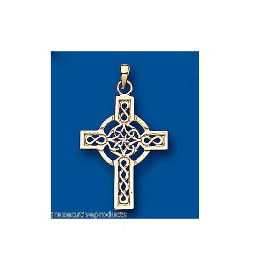 Celtic Cross Pendant Yellow Gold Hallmarked British Made