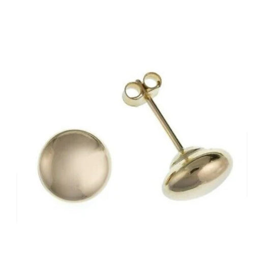 Yellow Gold Bouton Stud Earrings 9 Carat Ball Studs 5mm British Made