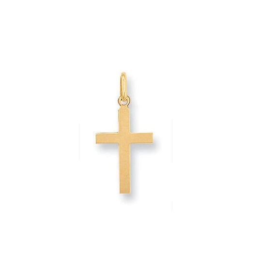 Gold Cross Pendant Gold Cross Necklace Yellow Gold Cross Flat Cross